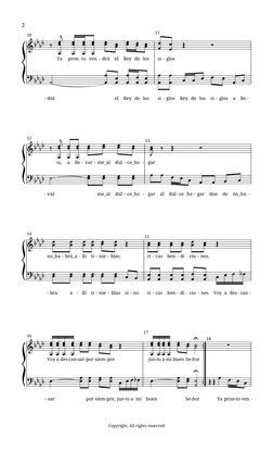 2
10
Ya
pron to ven
drá
el
Rey de los
-
-
11
si
glos
-
-
-
drá
el
Rey de los
si
glos
Rey de los
si
glos
a
lle
-
-
-
12
si,
a