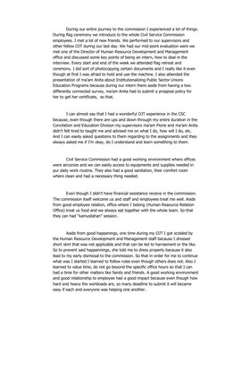 During our entire journey to the commission I experienced a lot of things.  
During flag ceremony we introduce to the whole C