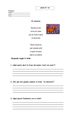 Profesora:  
 
Nombre: ______________________ 
Curso: ________________________ 
Fecha: ________________________ 
 
El rat