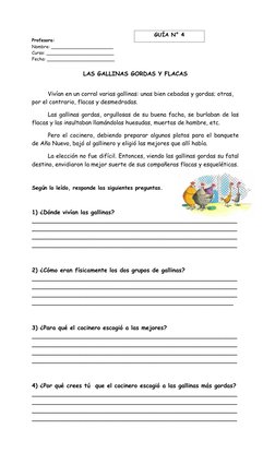 Profesora:  
 
Nombre: ______________________ 
Curso: ________________________ 
Fecha: ________________________ 
 
LAS GA