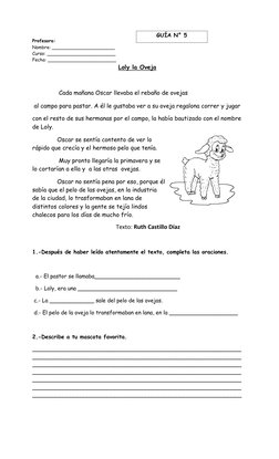 Profesora:  
 
Nombre: ______________________ 
Curso: ________________________ 
Fecha: ___________________