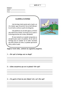 Profesora:  
 
Nombre: ______________________ 
Curso: ________________________ 
Fecha: ________________________