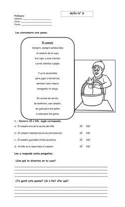 Profesora: 
 
Nombre: ______________________ 
Curso: ________________________ 
Fecha: ________________________ 
        
 L