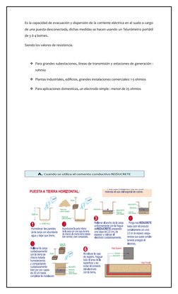 Es la capacidad de evacuación y dispersión de la corriente eléctrica en el suelo a cargo
de una puesta desconectada, dichas m