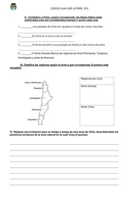 Prueba sobre el Norte Grande de Chile | PDF | Chile | Andes