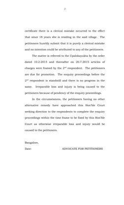 certificate there is a clerical mistake occurred to the effect
that since 18 years she is residing in the said village.  The