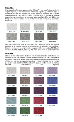 Melange 
Es una palabra francesa que significa “Mezcla” y eso es efectivamente. Es 
un poli algodón, o sea esa mezcla íntim