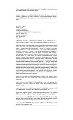 Tesis de jurisprudencia 11/2014 (10a.). Aprobada por la Primera Sala de este Alto Tribunal, en 
sesión de fecha siete de febr