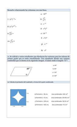 Resuelve relacionando las columnas con una línea.
