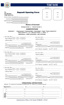 Bank Account Opening Form Template | PDF | Identity Document | Banks