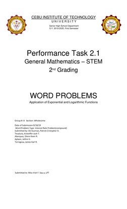 General Mathematics Performance Task 2.1 | PDF | Cognitive Science ...