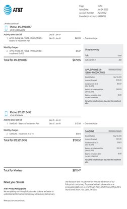 Att Final Bill | PDF | At&T Mobility | Cheque