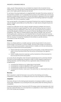 IAN DANTE A. ARCANGELES BSED-IA 
clean, squat). These exercises may not relate too closely to the movement of any 
athletic e