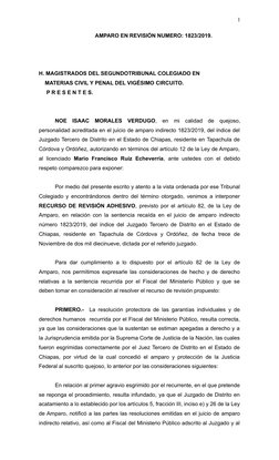 Recurso de Revisión Adhesivo en Amparo | PDF | Caso de ley | Sentencia ...