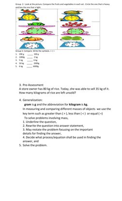 Grade 2 Math: 4th Quarter Lesson Plan | PDF | Kilogram | Weight