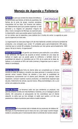 Manejo de Agenda y Folletería 
 
 
 Agenda: es para que anotes las clases de belleza y 
los personales que fechas, la fecha d