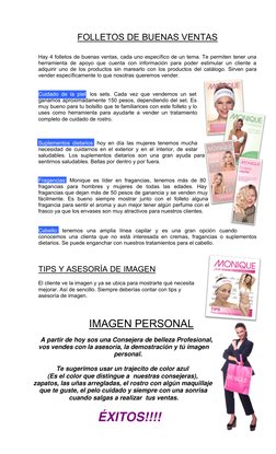 FOLLETOS DE BUENAS VENTAS 
 
Hay 4 folletos de buenas ventas, cada uno específico de un tema. Te permiten tener una 
herramie