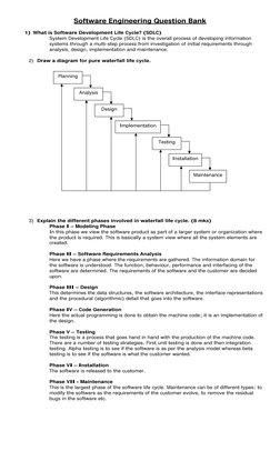 Software Engineering Exam Question Bank | PDF | Software Testing ...