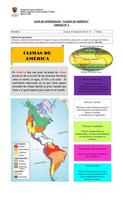 Climas de América para 4° Básico | PDF | Clima templado | Clima