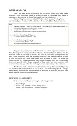 How to Write a Blog Entry | PDF