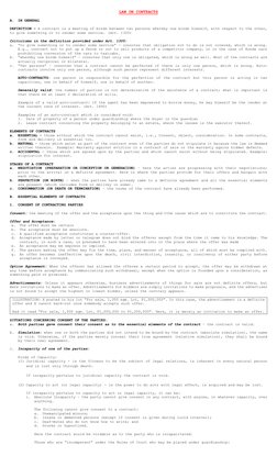 LAW ON CONTRACTS 
 
A. IN GENERAL 
 
DEFINITION – A contract is a meeting of minds between two persons whereby one binds hims