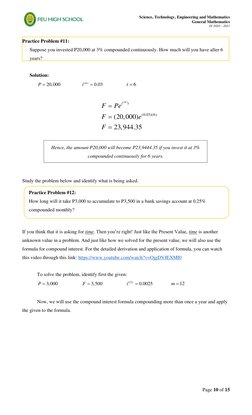 Science, Technology, Engineering and Mathematics 
General Mathematics 
SY 2020 – 2021 
Page 10 of 15 
 
 
Practice Proble