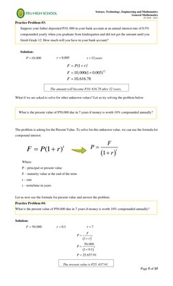Science, Technology, Engineering and Mathematics 
General Mathematics 
SY 2020 – 2021 
Page 5 of 15 
 
Practice Problem #