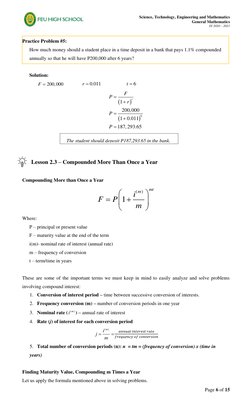 Science, Technology, Engineering and Mathematics 
General Mathematics 
SY 2020 – 2021 
Page 6 of 15 
 
 
Practice Problem
