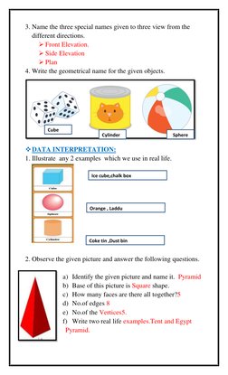3D Shapes Worksheet for Grade 4 | PDF | Shape | Length