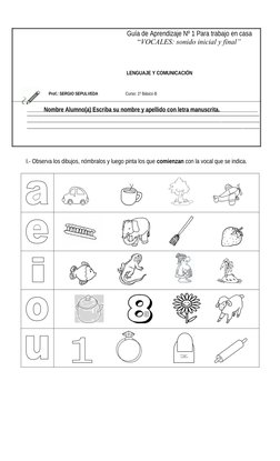Actividades de Vocales para 1º Básico | PDF