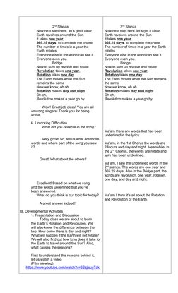 2nd Stanza
Now next step here, let’s get it clear
Earth revolves around the Sun
It takes one year,
365.25 days, to complete t
