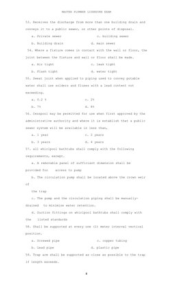 Master Plumber Exam Refresher Notes | PDF | Sanitary Sewer | Plumbing