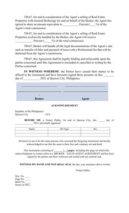 Broker-Sales Agent Agreement Template | PDF | Real Estate Broker ...