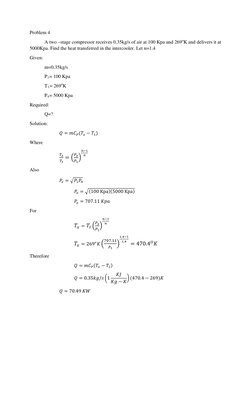 Two-Stage Air Compressor Analysis | PDF | Continuum Mechanics ...