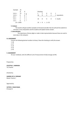 Grade 7 TLE Lesson: Binary Conversion | PDF | Bit | Decimal