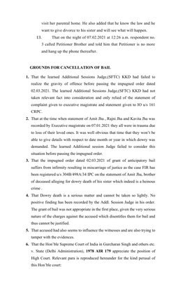 Cancellation of Bail Application | PDF | Bail | Supreme Court Of India