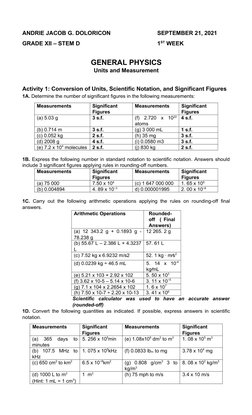 Scientific Notation and Unit Conversion | PDF | Significant Figures ...
