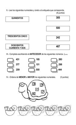 II.- Lee los siguientes numerales y únelo a la etiqueta que corresponda.