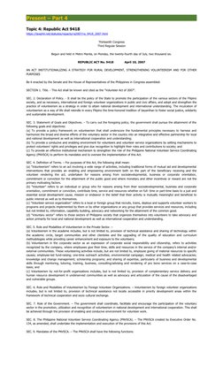 Present – Part 4
Topic 4: Republic Act 9418
https://lawphil.net/statutes/repacts/ra2007/ra_9418_2007.html (https://lawphil.ne