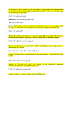 Research Defense Presentation Script | PDF | Cognition | Science
