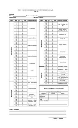 TEST PARA LA COMPRENSÓN AUDITIVA DEL LENGUAJE