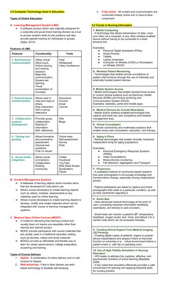 3.3 Computer Technology Used in Education
Types of Online Education
A.  Learning Management System (LMS)
➔
A software product