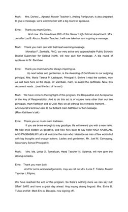 Send-Off and Welcome Ceremony Program | PDF