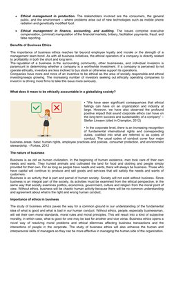 
Ethical management in production. The stakeholders  involved  are the consumers, the general
public, and the environment –