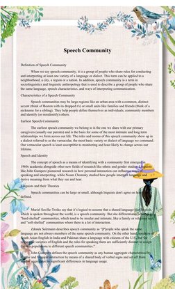 Speech Community
Definition of Speech Community
When we say speech community, it is a group of people who share rules for con