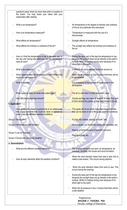 Grade 4 Weather Elements Lesson Plan | PDF | Atmosphere Of Earth | Wound