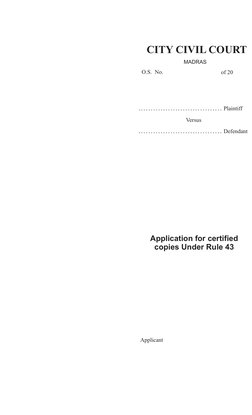 Certified Copy Application - City Civil Court | PDF