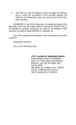 Motion to Correct Clerical Errors | PDF | Common Law | Judiciaries