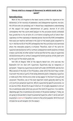 “Every trial is a voyage of discovery in which truth is the 
quest” 
Introduction: 
 
Most of the civil litigation in the low