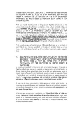 NECESIDAD DE AUTORIZACIÓN JUDICIAL PARA LA TERMINACIÓN DE TODO CONTRATO
SIN  EXCEPCIÓN  ALGUNA  (SEA  PLAZO  FIJO  O  SEA  PE